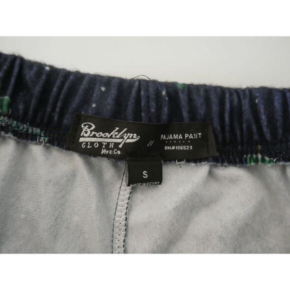 Brooklyn Cloth Men’s Christmas Pajama Pants Size S Navy Blue Tree Print Pants - Picture 8 of 10